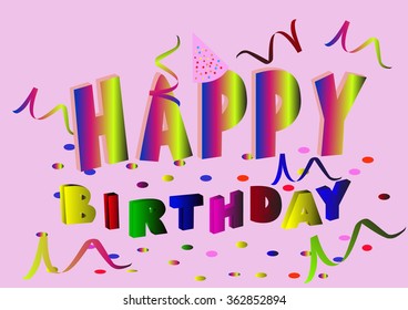 Happy Birthday greetings on a festive background