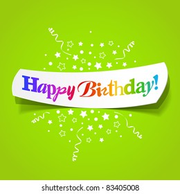 Happy birthday greetings. Vector.