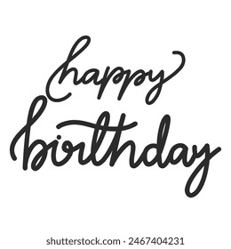 Happy Birthday hand drawn elements , flat Modern design isolated on white background ,Vector illustration EPS 10