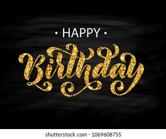 gold happy birthday calligraphy stock images royalty free images