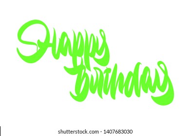 Happy birthday hand drawn vector lettering design. Comics style. Design for t-shirt printing - Vector