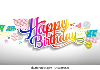 Happy Birthday Hand Drawn Vector Lettering Stock Vector (Royalty Free ...