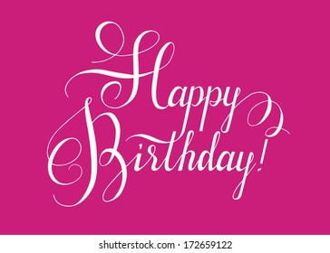 "Happy birthday!", hand lettering