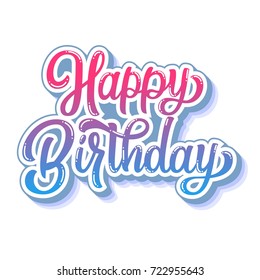 Happy Birthday Hand Drawn Vector Lettering Stock Vector (Royalty Free ...