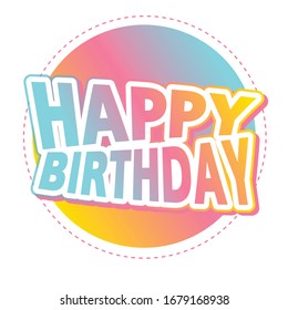 "HAPPY BIRTHDAY" Hand Lettering Banner with Watercolour Dots
