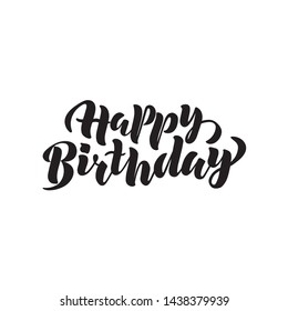 Happy Birthday Scratched Calligraphy Black Text Stock Vector (Royalty ...