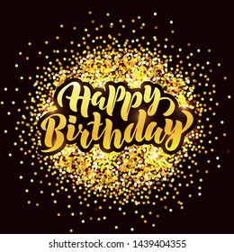 Happy Birthday Hand Lettering Brush Ink Stock Vector (Royalty Free ...
