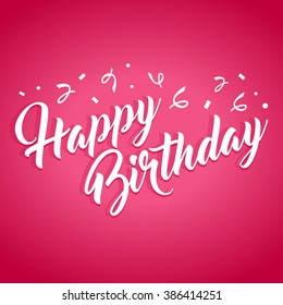 Happy Birthday hand lettering calligraphy