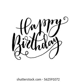 Happy Birthday Hand Lettering Greeting Card Stock Vector (Royalty Free ...