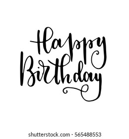 Happy Birthday Hand Lettering Greeting Card Stock Vector (Royalty Free ...