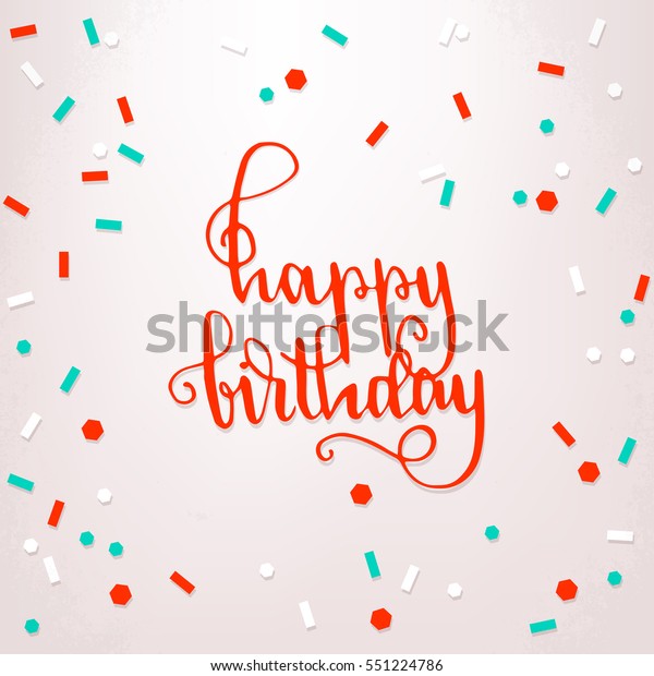 Happy Birthday Hand Lettering Greeting Card Stock Vector (Royalty Free ...