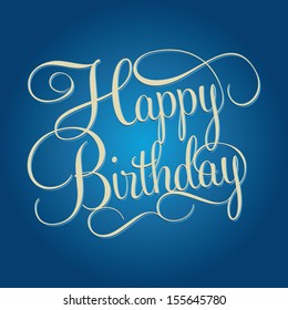 HAPPY BIRTHDAY hand lettering, handmade calligraphy, shopping business concept, vector background