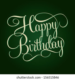 HAPPY BIRTHDAY hand lettering, handmade calligraphy, shopping business concept, vector background