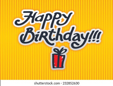 'happy birthday' hand lettering - handmade calligraphy, vector
