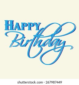 'happy birthday' hand lettering - handmade calligraphy, vector
