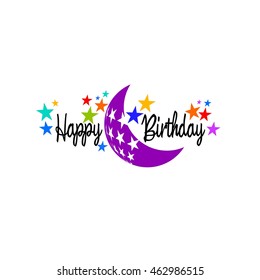 HAPPY BIRTHDAY hand lettering, handmade calligraphy, vector background