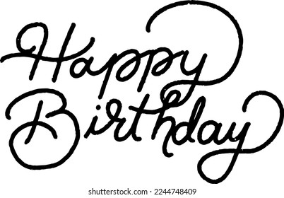Happy Birthday hand lettering logo. Happy Birthday typography logo. Custom hand lettering good for greeting cards, social media, tshirt design, poster, banners, flyers, etc. Vector Illustration.
