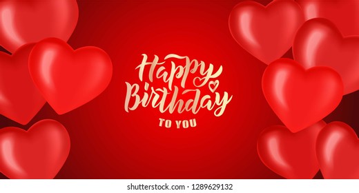 Happy Birthday Hand Lettering Text Cute Stock Vector (Royalty Free ...