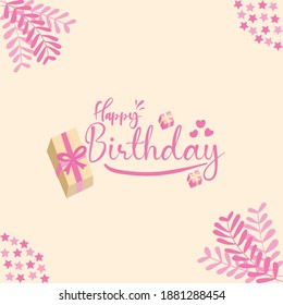 Happy Birthday hand lettering vector art