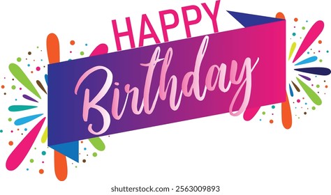 Happy Birthday hand lettering vector