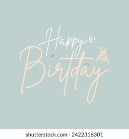 Happy Birthday Hand Written Font Custom Colourful