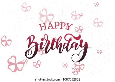 Happy Birthday hand written lettering.