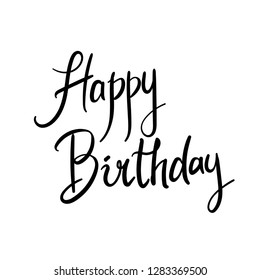 Happy Birthday Hand Written Lettering Stock Vector (Royalty Free ...