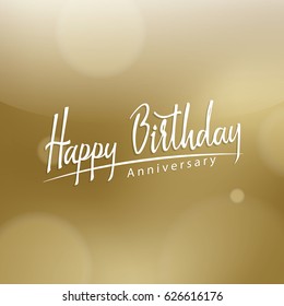 Happy birthday handwriting heading design for happy birthday or some celebrate anniversary. Vector illustration.