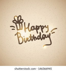 happy birthday, handwriting lettering