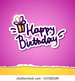 happy birthday, handwriting lettering