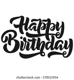 Happy Birthday Handwriting Letters Brush Ink Stock Vector (Royalty Free ...