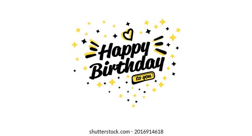 Happy Birthday handwriting vector background.