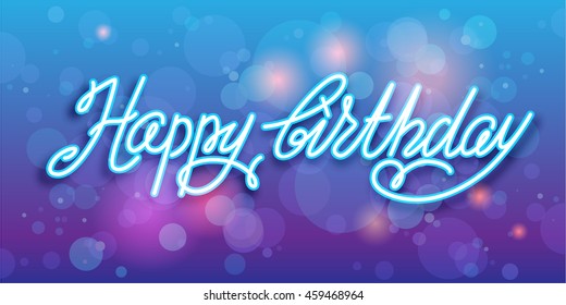 Happy Birthday Handwriting Vector Background Stock Vector (Royalty Free ...