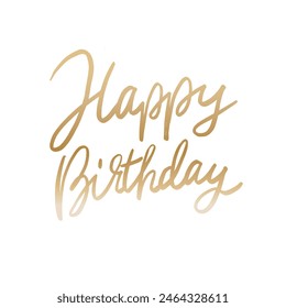 Happy birthday handwritten golden font design