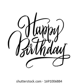 Happy Birthday Hand Lettering Handmade Calligraphy Stock Vector ...