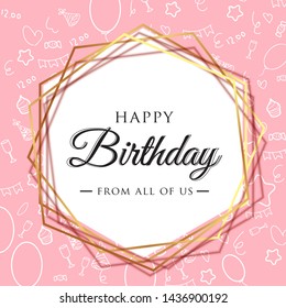 Happy Birthday handwritten lettering congratulations with doodle