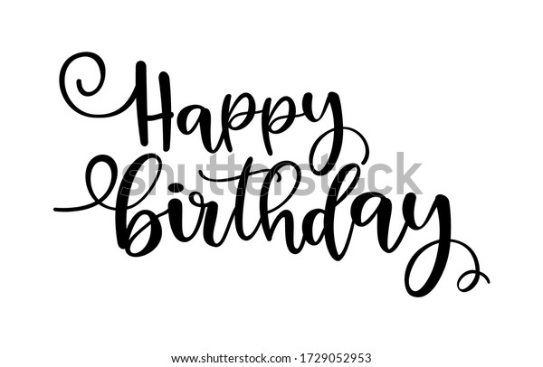 Happy Birthday Handwritten Modern Brush Lettering Stock Vector (Royalty ...