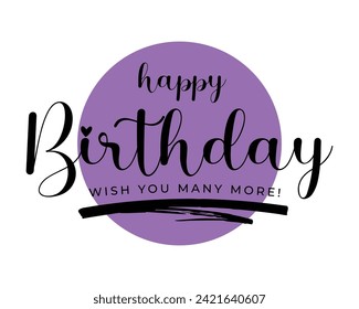 Happy Birthday. Happy birthday handwritten text lettering calligraphy isolated on white background. Vector illustration. Birthday poster design