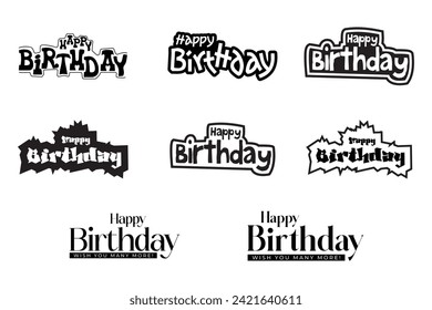 Happy Birthday. Happy birthday handwritten text lettering calligraphy isolated on white background. Vector illustration. Birthday poster design
