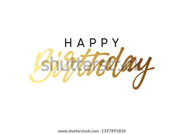 Happy Birthday Handwritten Text Lettering On Stock Vector (Royalty Free ...