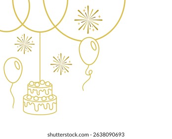 Happy Birthday Hanging Line Illustration