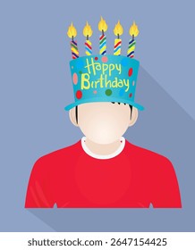 Happy birthday hat. vector illustration
