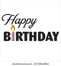 Happy Birthday Header with Candle