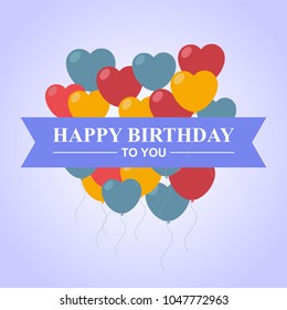 happy birthday heart balloon greeting card