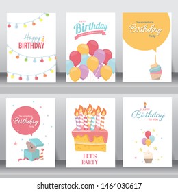 happy birthday, holiday, baby shower celebration greeting and invitation card. layout template in A4 size. vector illustration. text can be added