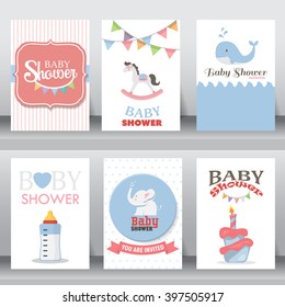 happy birthday, holiday, baby shower celebration greeting and invitation card.  there are shoes, moon, dress. layout template in A4 size. vector illustration. text can be added