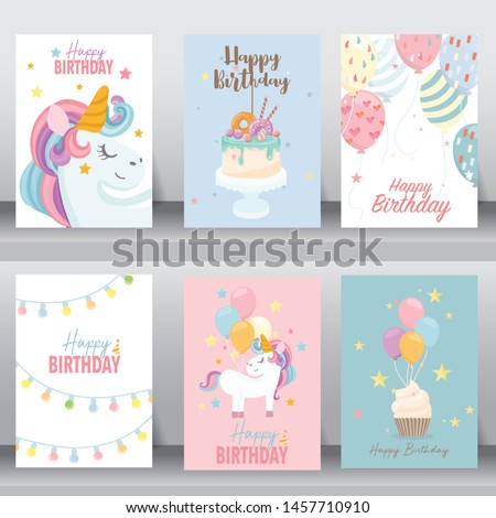 happy birthday, holiday, baby shower celebration greeting and invitation card. layout template in A4 size. vector illustration. text can be added