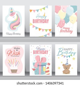 happy birthday, holiday,  celebration greeting and invitation card. layout template in A4 size. vector illustration. text can be added