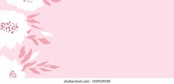 Happy birthday, holiday, celebration greeting and invitation card. Colorful floral banner with color flowers on light background. Layout template. Modern floral compositions with summer branches.