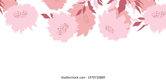 Happy birthday, holiday, celebration greeting and invitation card. Colorful floral banner with color flowers on light background. Layout template. Modern floral compositions with summer branches.